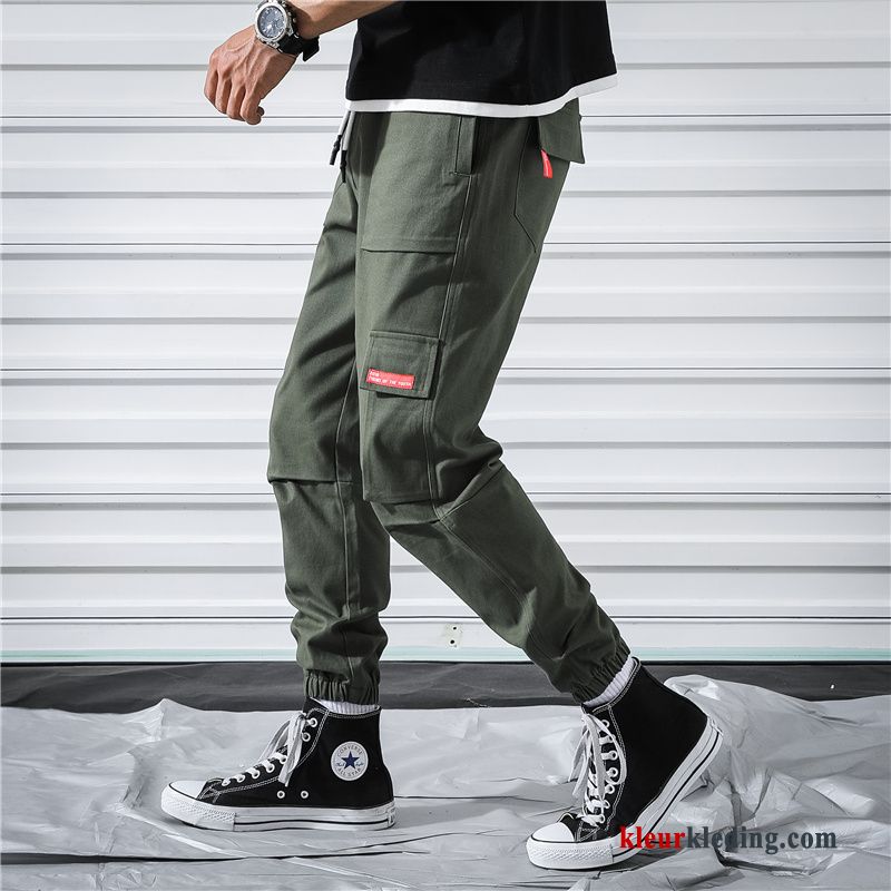 Cargo Broek Camouflage Losse Dunne Grijs Zomer Trendy Merk Heren Casual Broek