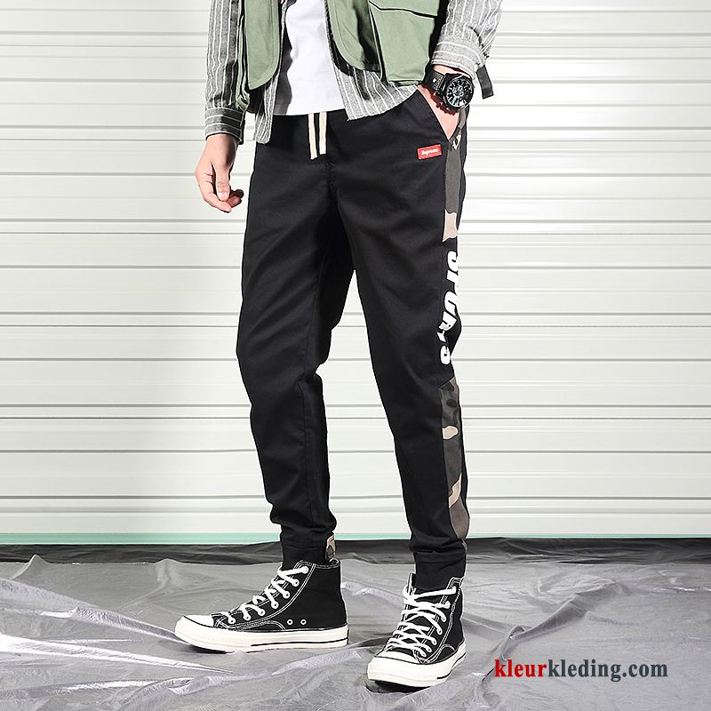 Cargo Broek Camouflage Losse Dunne Grijs Zomer Trendy Merk Heren Casual Broek