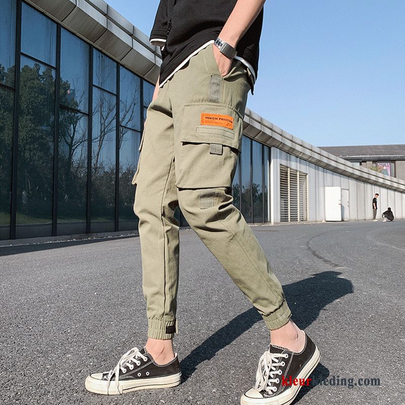 Cargo Broek Camouflage Losse Dunne Grijs Zomer Trendy Merk Heren Casual Broek