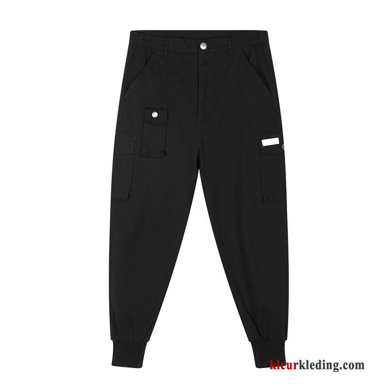 Cargo Broek Casual Broek Herfst Effen Kleur Heren 2018 Strak Grijs Nieuw