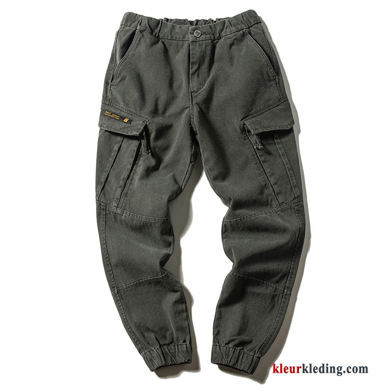 Cargo Broek Gazen Diepe Kleur Wassen Broek Vintage Heren Herfst Trend