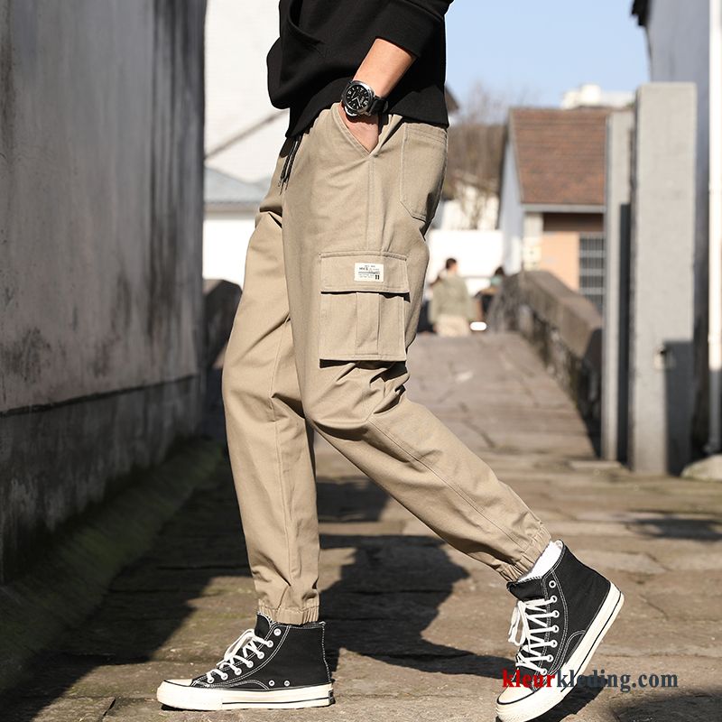 Cargo Broek Heren Groen Mannelijk Winter Herfst Trend Trendy Merk Joggingbroek