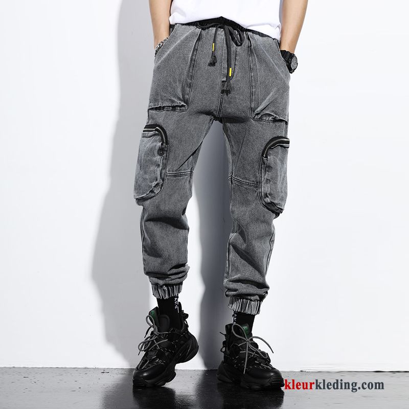 Cargo Broek Heren Mini Broek Grijs Spijkerbroek Jeans Strak Persoonlijk Trendy Merk