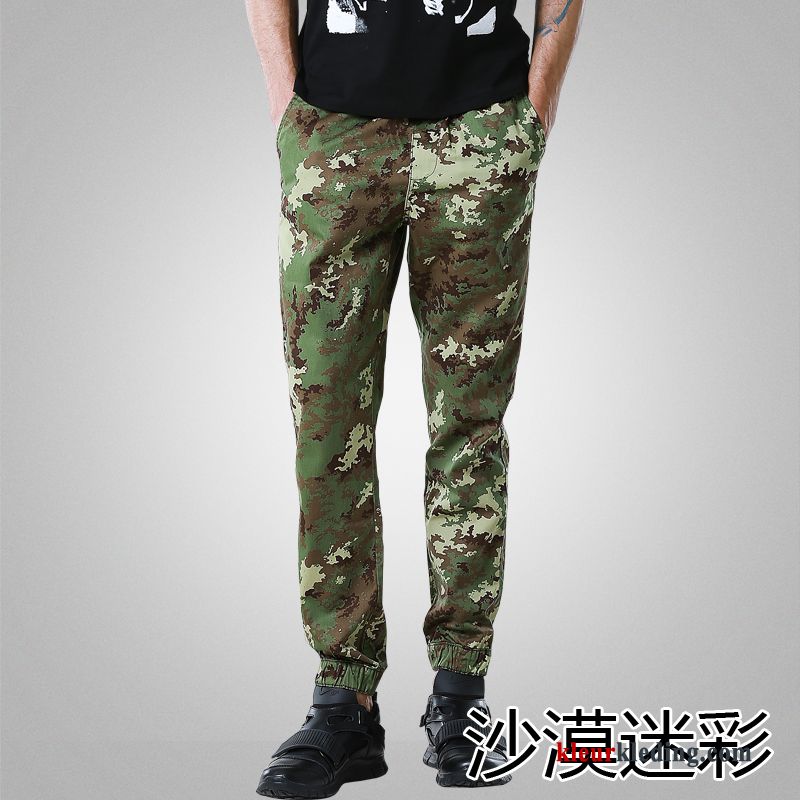 Cargo Broek Heren Trend Rechtdoor Broek Casual Camouflage Grijs Mini