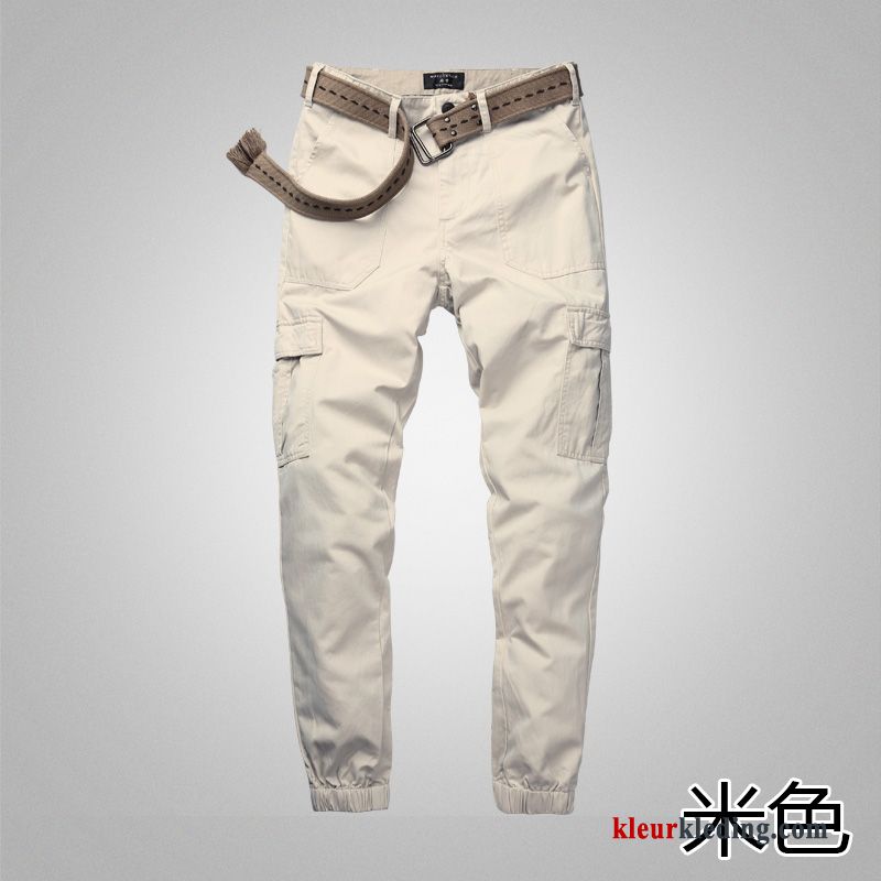 Cargo Broek Jogging Broek Cargo Jeugd Wit Strak Heren Mannelijk Beige