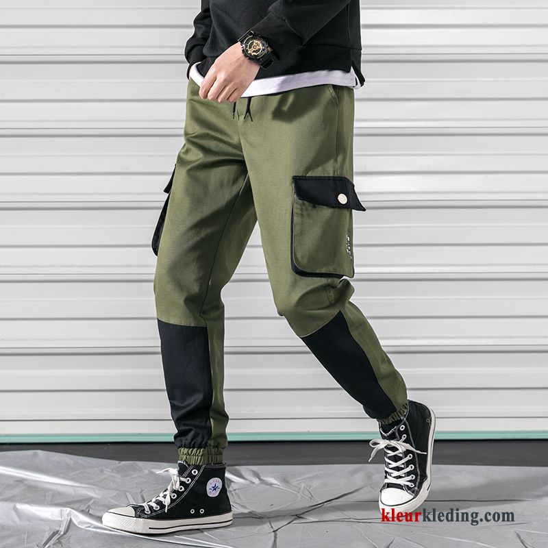 Cargo Broek Joggingbroek Strak Heren Losse Groen Voorjaar Trendy Merk