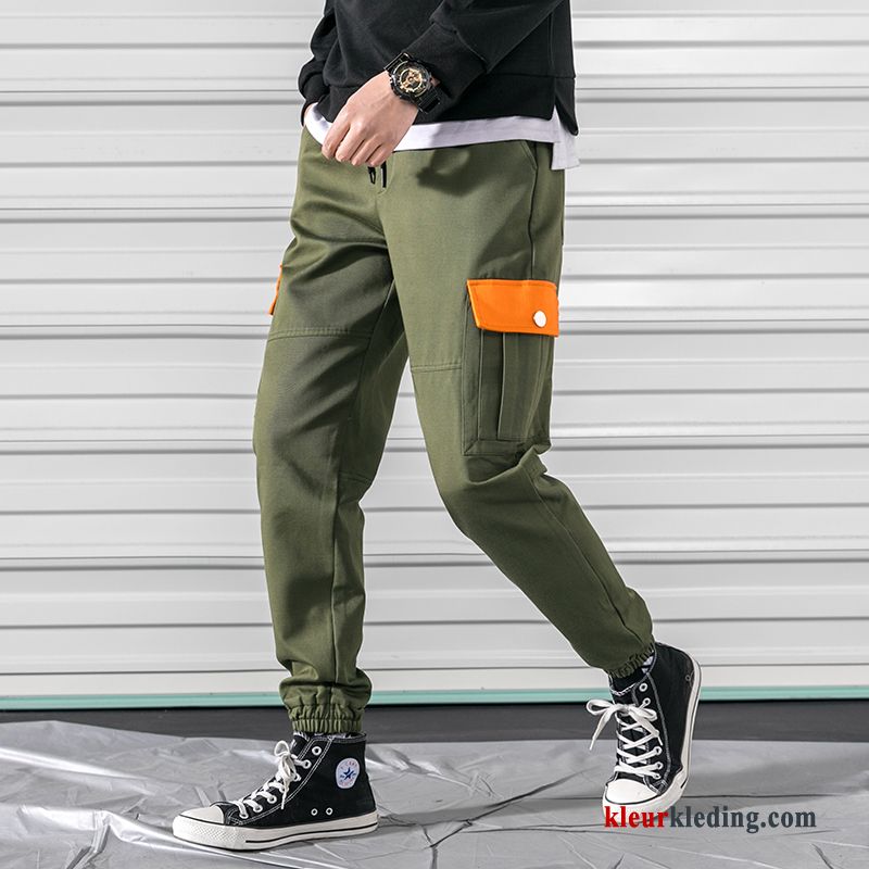 Cargo Broek Joggingbroek Strak Heren Losse Groen Voorjaar Trendy Merk