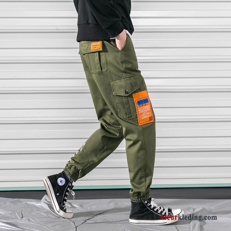 Cargo Broek Joggingbroek Strak Heren Losse Groen Voorjaar Trendy Merk