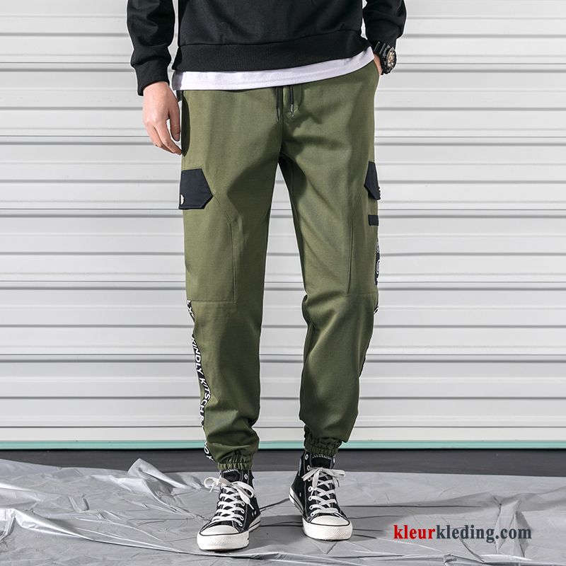 Cargo Broek Joggingbroek Strak Heren Losse Groen Voorjaar Trendy Merk