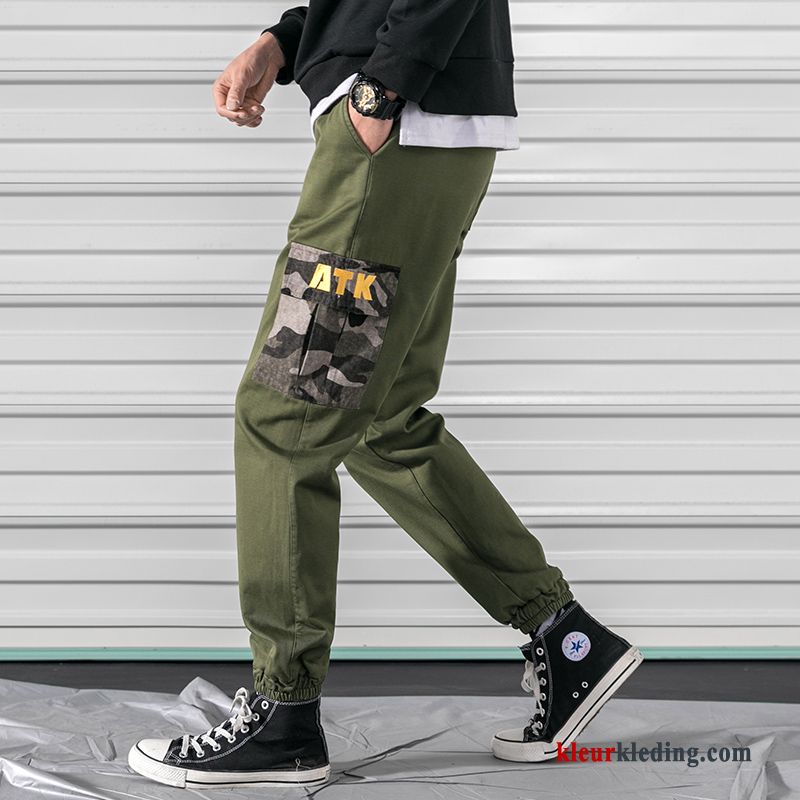 Cargo Broek Joggingbroek Strak Heren Losse Groen Voorjaar Trendy Merk