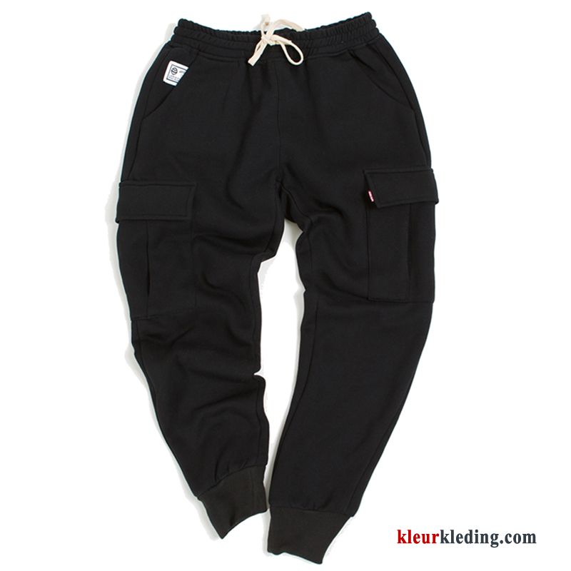 Cargo Broek Joggingbroek Trend Zak Dikke Zwart Losse Groot Heren