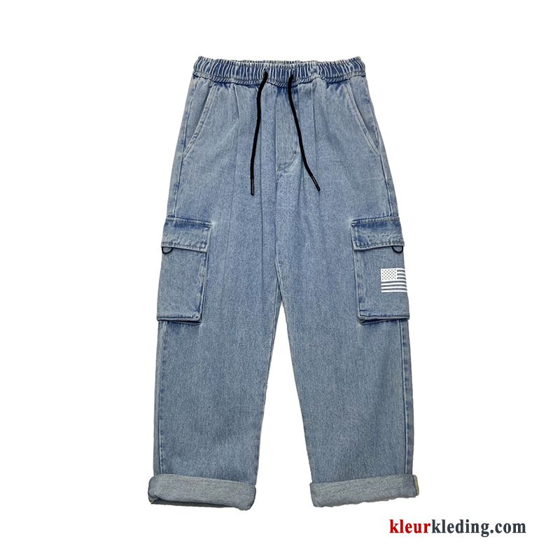 Cargo Broek Spijkerbroek Jeans Trendy Merk Nieuw Heren Zwart Losse Cargo Student