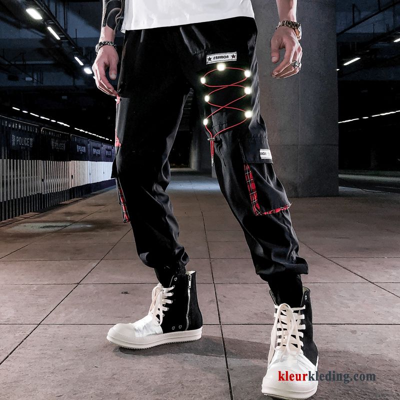 Cargo Broek Trendy Merk Heren Hip-hop Strak Sport Wit Casual