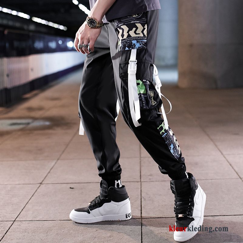 Cargo Broek Trendy Merk Heren Hip-hop Strak Sport Wit Casual