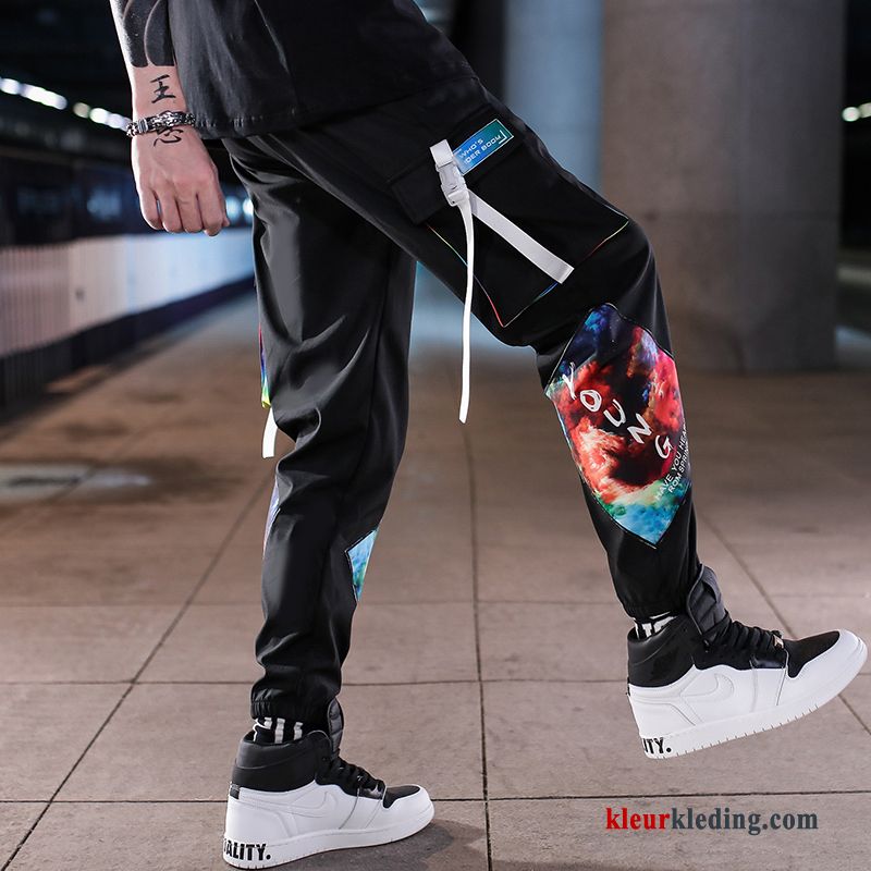 Cargo Broek Trendy Merk Heren Hip-hop Strak Sport Wit Casual