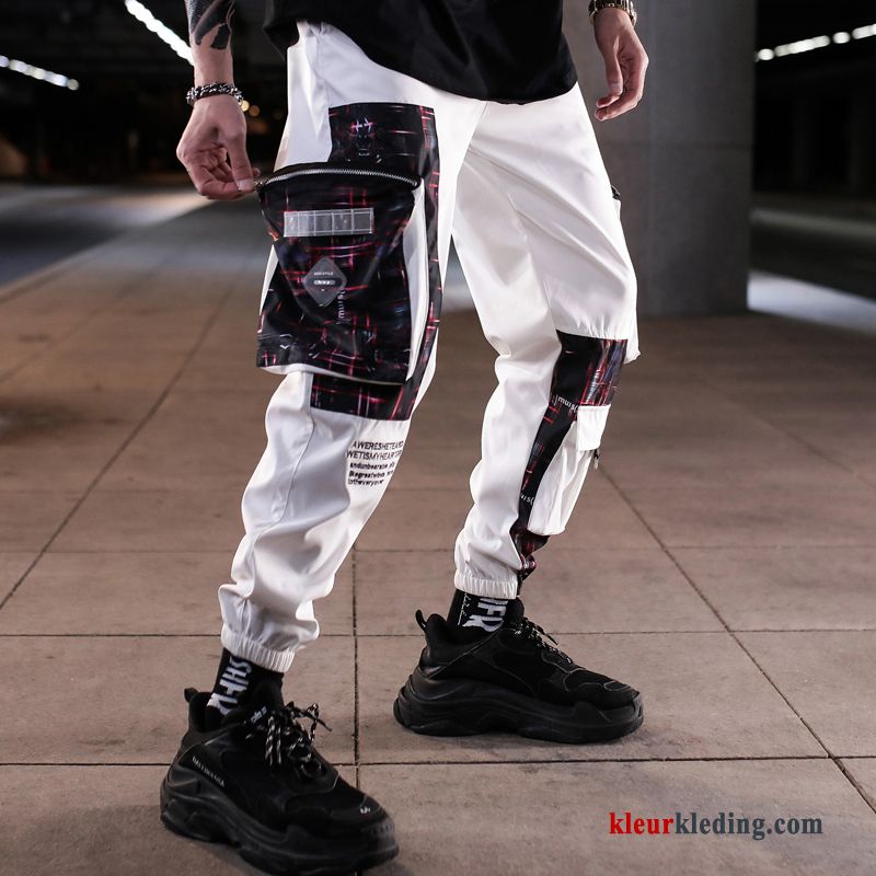 Cargo Broek Trendy Merk Heren Hip-hop Strak Sport Wit Casual