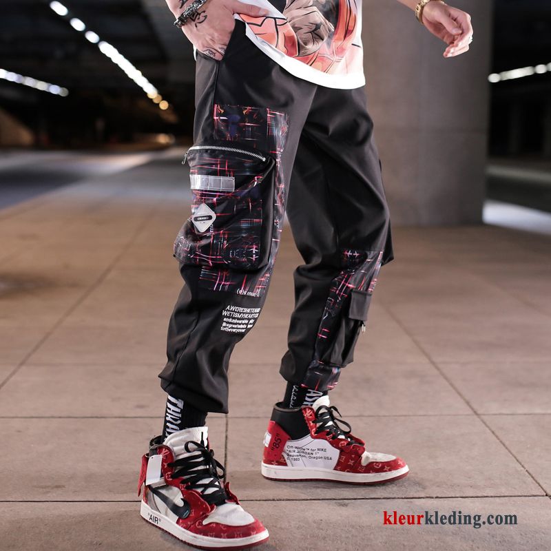 Cargo Broek Trendy Merk Heren Hip-hop Strak Sport Wit Casual