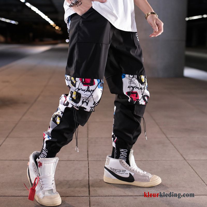 Cargo Broek Trendy Merk Heren Hip-hop Strak Sport Wit Casual