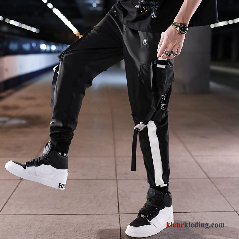 Cargo Broek Trendy Merk Heren Hip-hop Strak Sport Wit Casual