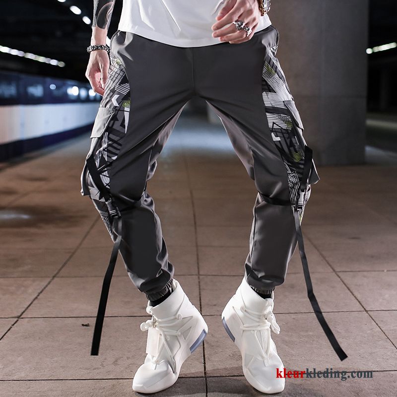 Cargo Broek Trendy Merk Heren Hip-hop Strak Sport Wit Casual