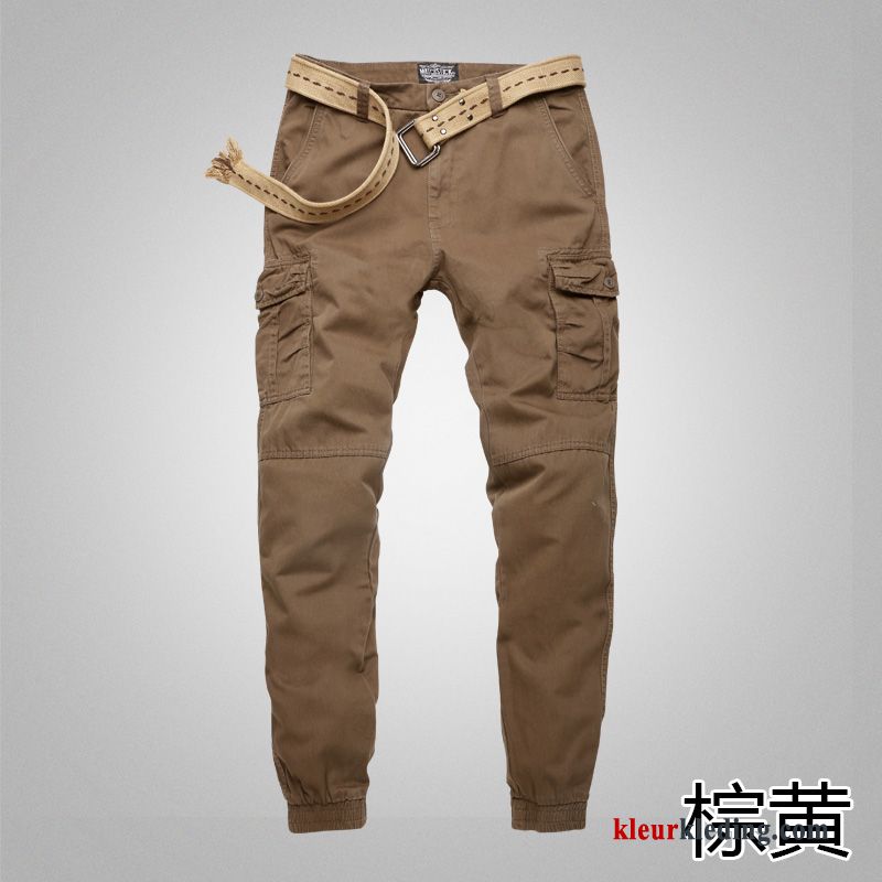 Cargo Broek Voorjaar Strak Potlood Broek Casual Heren Rood Cargo Harlan