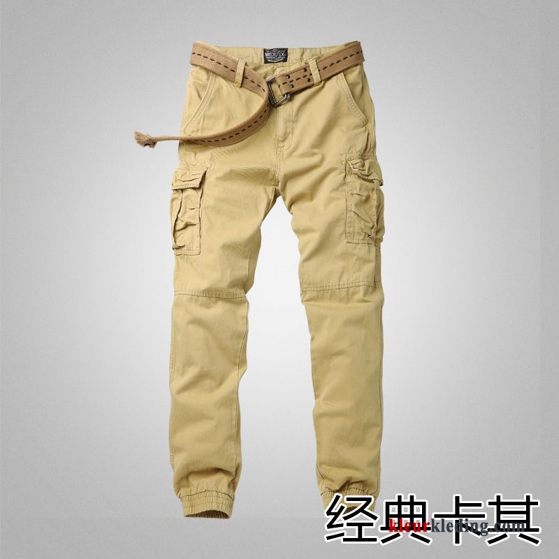 Cargo Broek Voorjaar Strak Potlood Broek Casual Heren Rood Cargo Harlan