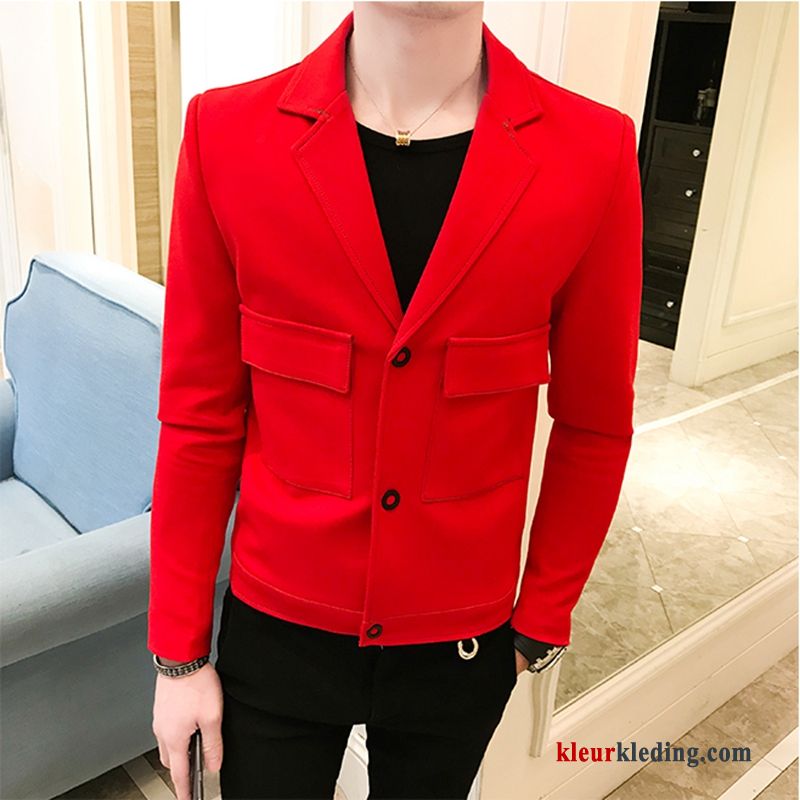 Casual Blazer Trend Brits Heren Jas Jack Rood