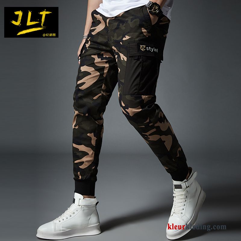 Casual Broek Heren Cargo Broek Strak Camouflage Trend Zomer Jeugd