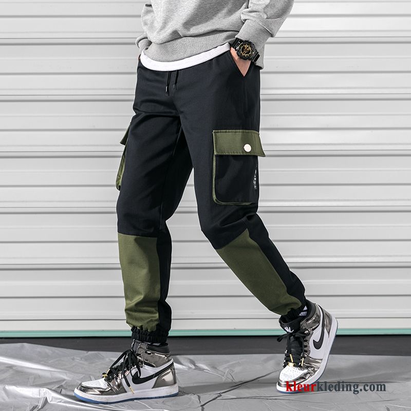 Casual Broek Trendy Merk Joggingbroek Heren Strak Cargo Broek Zwart Voorjaar