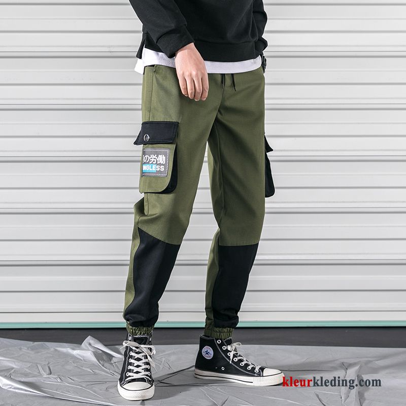 Casual Broek Trendy Merk Joggingbroek Heren Strak Cargo Broek Zwart Voorjaar