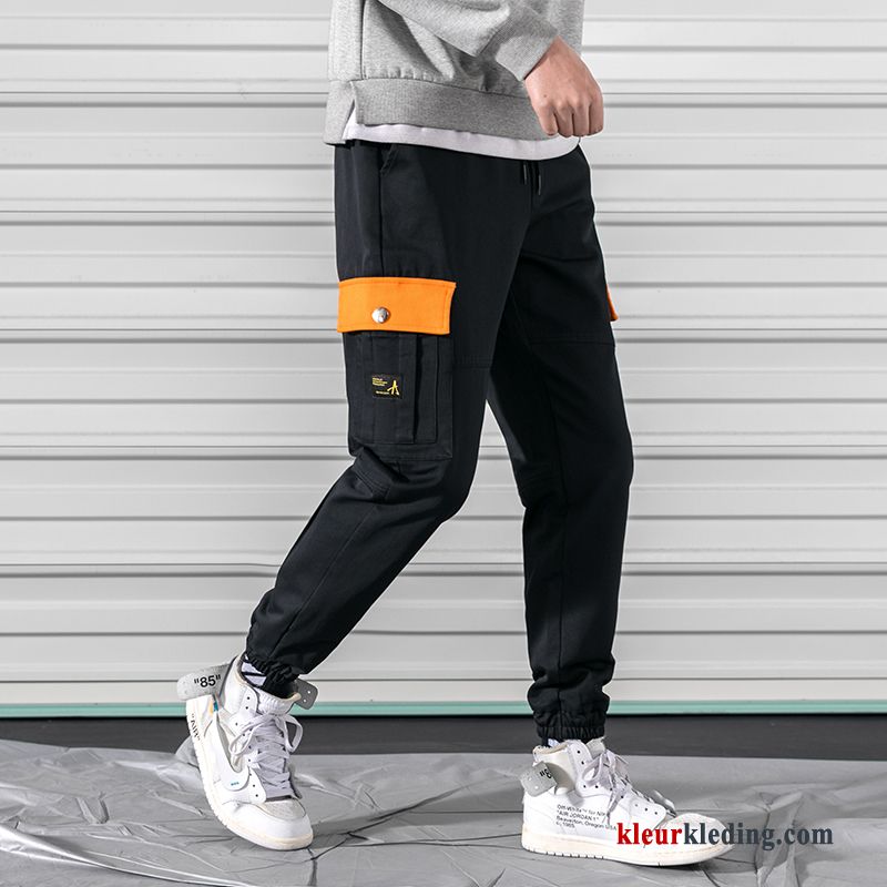 Casual Broek Trendy Merk Joggingbroek Heren Strak Cargo Broek Zwart Voorjaar