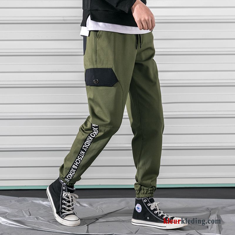 Casual Broek Trendy Merk Joggingbroek Heren Strak Cargo Broek Zwart Voorjaar