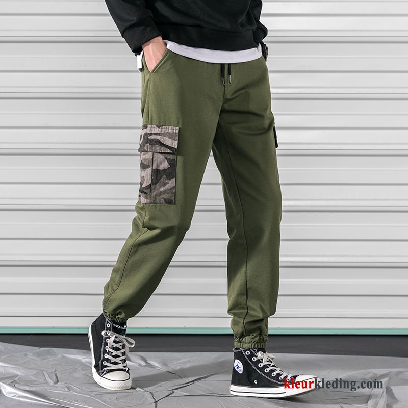 Casual Broek Trendy Merk Joggingbroek Heren Strak Cargo Broek Zwart Voorjaar