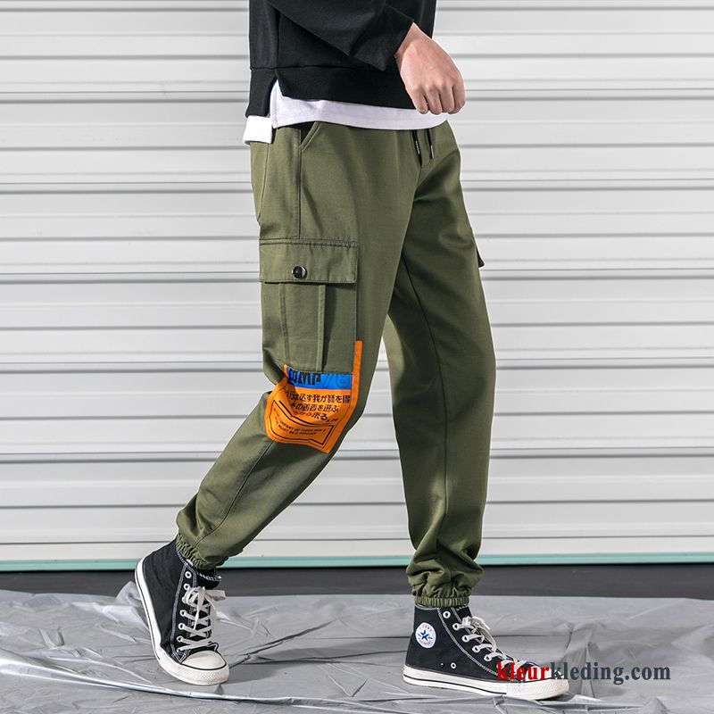 Casual Broek Trendy Merk Joggingbroek Heren Strak Cargo Broek Zwart Voorjaar