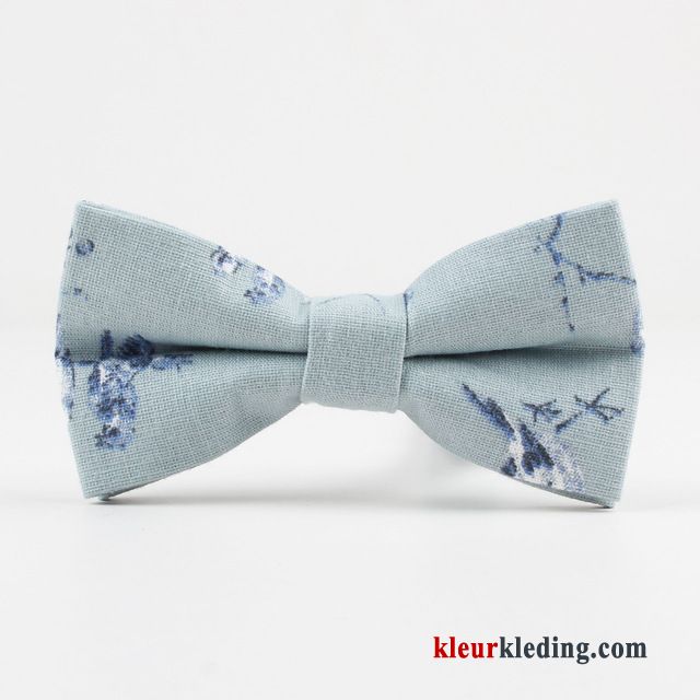 Casual Dames Bedrukken Mode Gemeenschappelijk Vlinderdas Heren Tonen Blauw