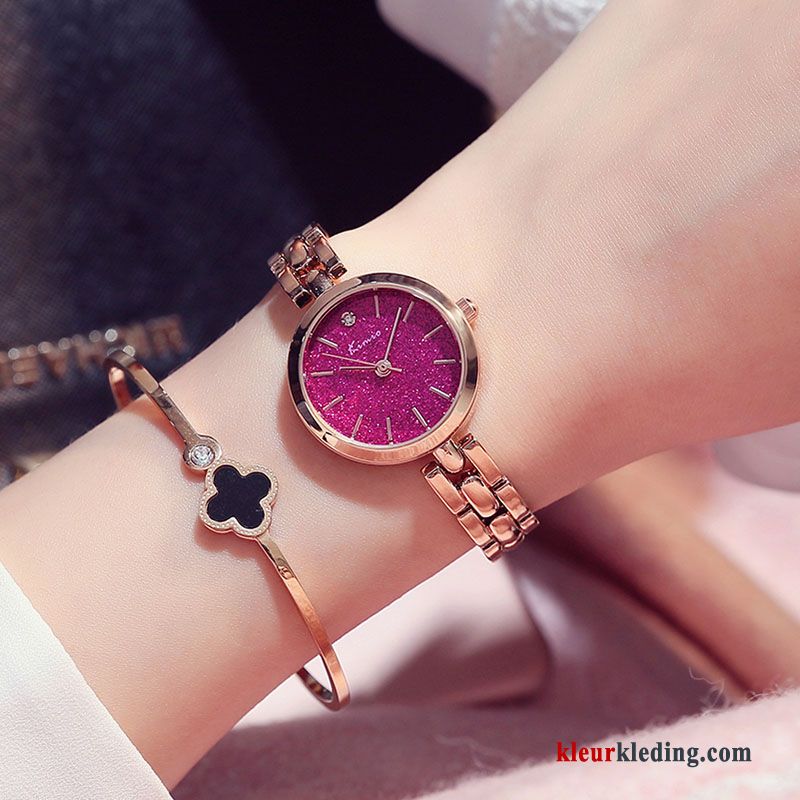 Casual Dames Waterdicht Student Meisje Mode Armbanden Horloge Rood