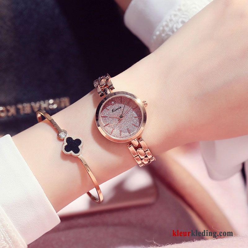 Casual Dames Waterdicht Student Meisje Mode Armbanden Horloge Rood