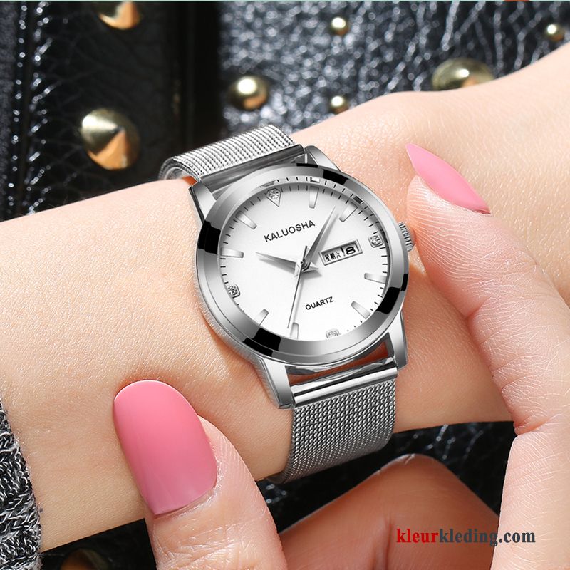 Casual Echt Leer Horlogeband Dames Mode Echte Trend Waterdicht Gouden