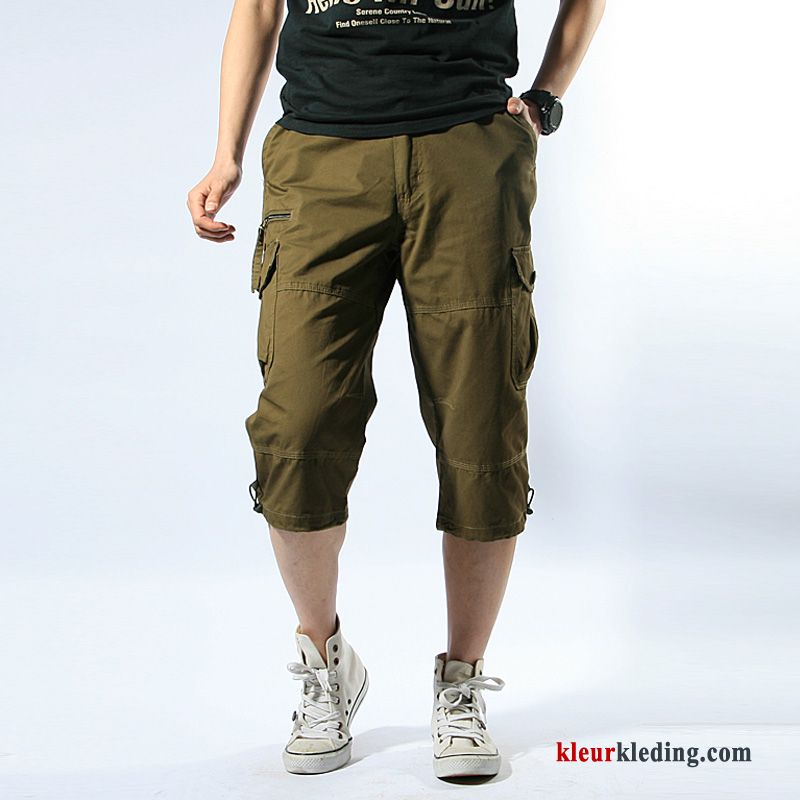 Casual Outdoor Sport Korte Broek Khaki Meer Zakken Heren Dunne