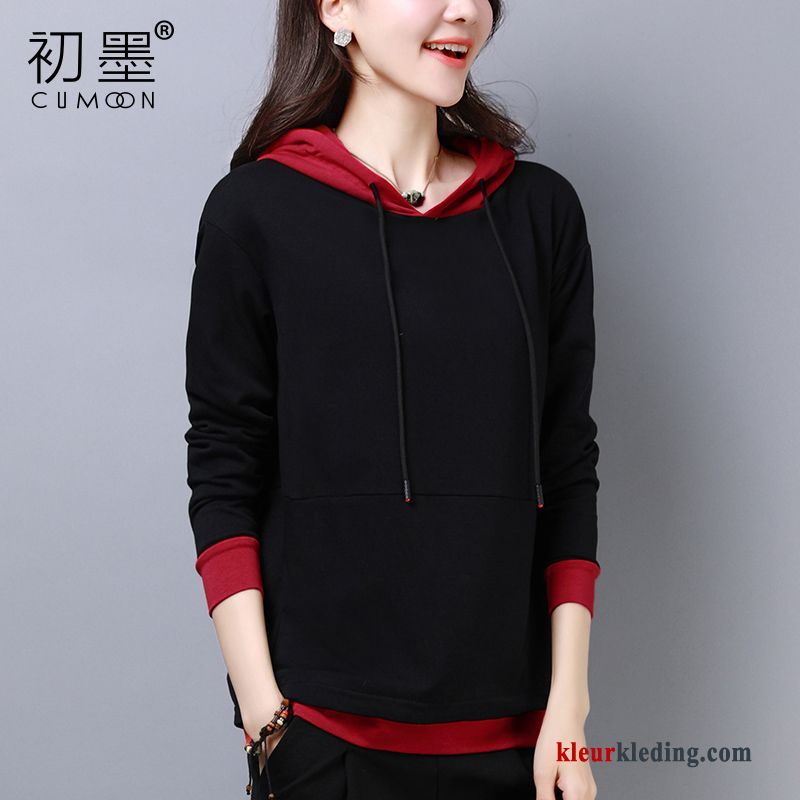 Casual Trend Voorjaar Nieuw Zwart Pullover Hoodie Dames