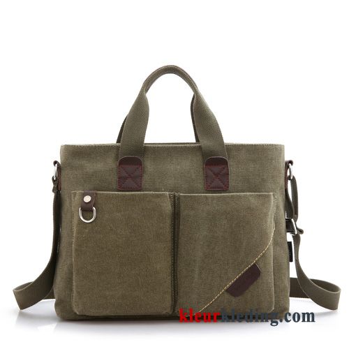 Computer Tas 2019 Casual Handtas Aktetas Bruin Heren Canvas