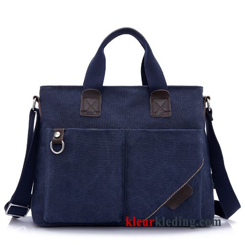 Computer Tas 2019 Casual Handtas Aktetas Bruin Heren Canvas