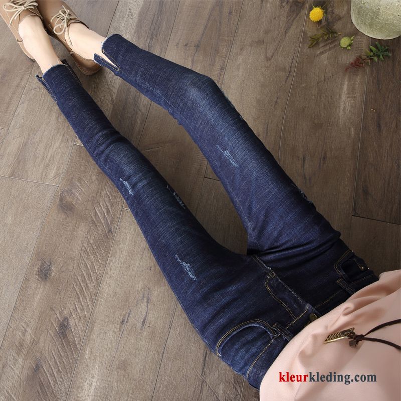 Dames 2018 Trend Potlood Broek Dunne Herfst Spijkerbroek Jeans Student Zwart