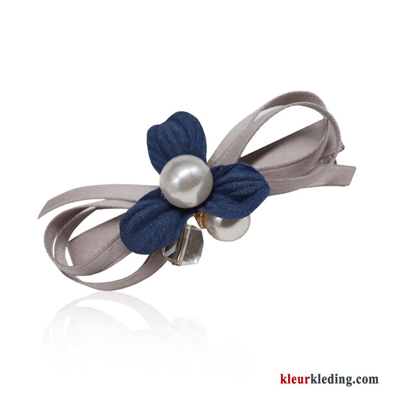 Dames Accessoires Haaraccessoires Bloemen Kleurrijk Zoet Pony Geruit Haarspeld Blauw