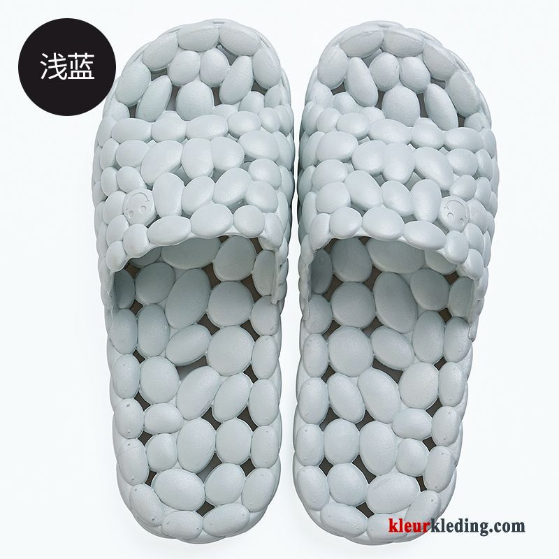 Dames Binnen Plateauzool Strand Zomer Badkamer Pantoffels Mannen Slippers Zwart