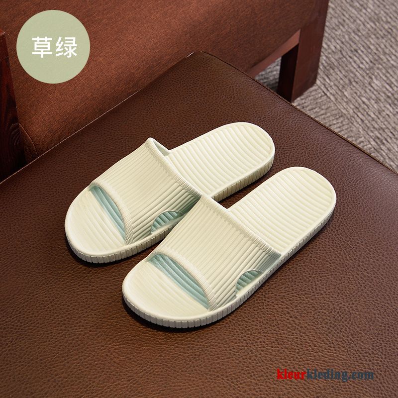 Dames Binnen Plateauzool Strand Zomer Badkamer Pantoffels Mannen Slippers Zwart