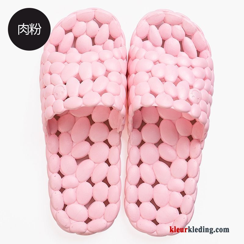 Dames Binnen Plateauzool Strand Zomer Badkamer Pantoffels Mannen Slippers Zwart