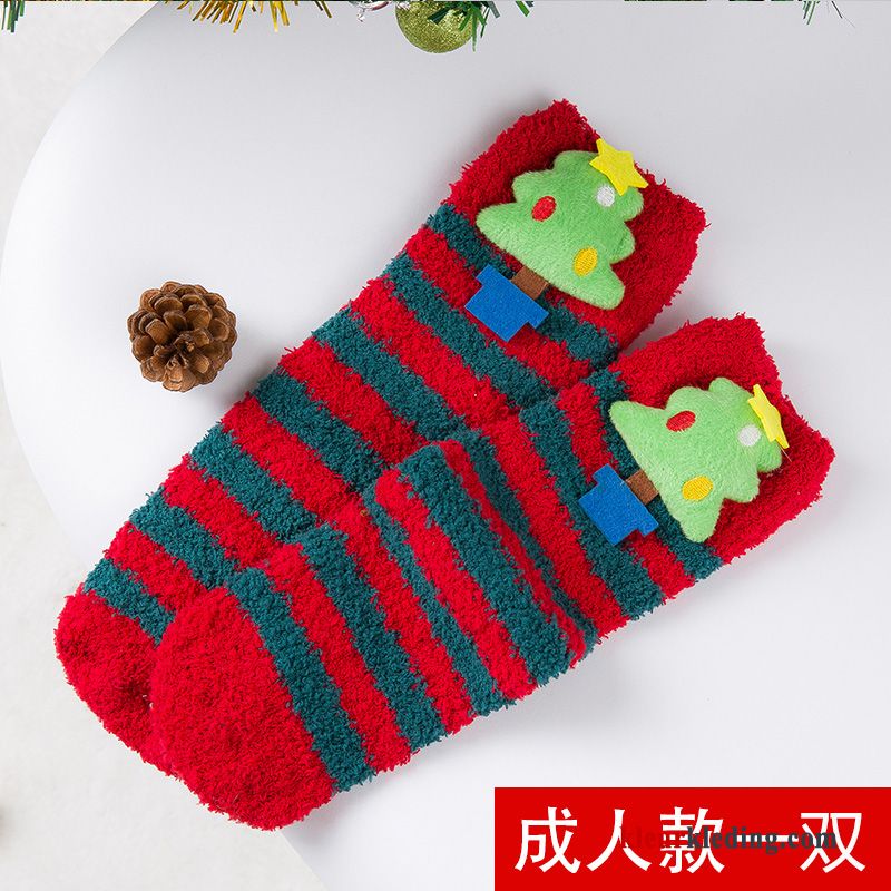 Dames Blijf Warm Handdoek Volwassen Schattig Sok Fluweel Kerstmis