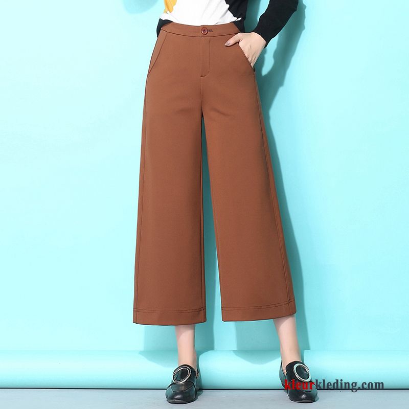 Dames Broek Zomer 2018 Nieuw Wit Losse Hoge Taille Rood Zwart Bruine