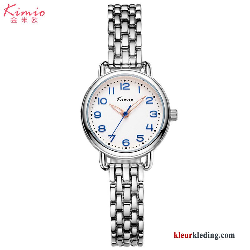 Dames Casual Student Quartz Horloge Kant Mode Schattig Trend Eenvoudig Wit Zilver